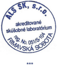Pečiatka akreditovaného skúšobného laboratória ALS SK, s.r.o.